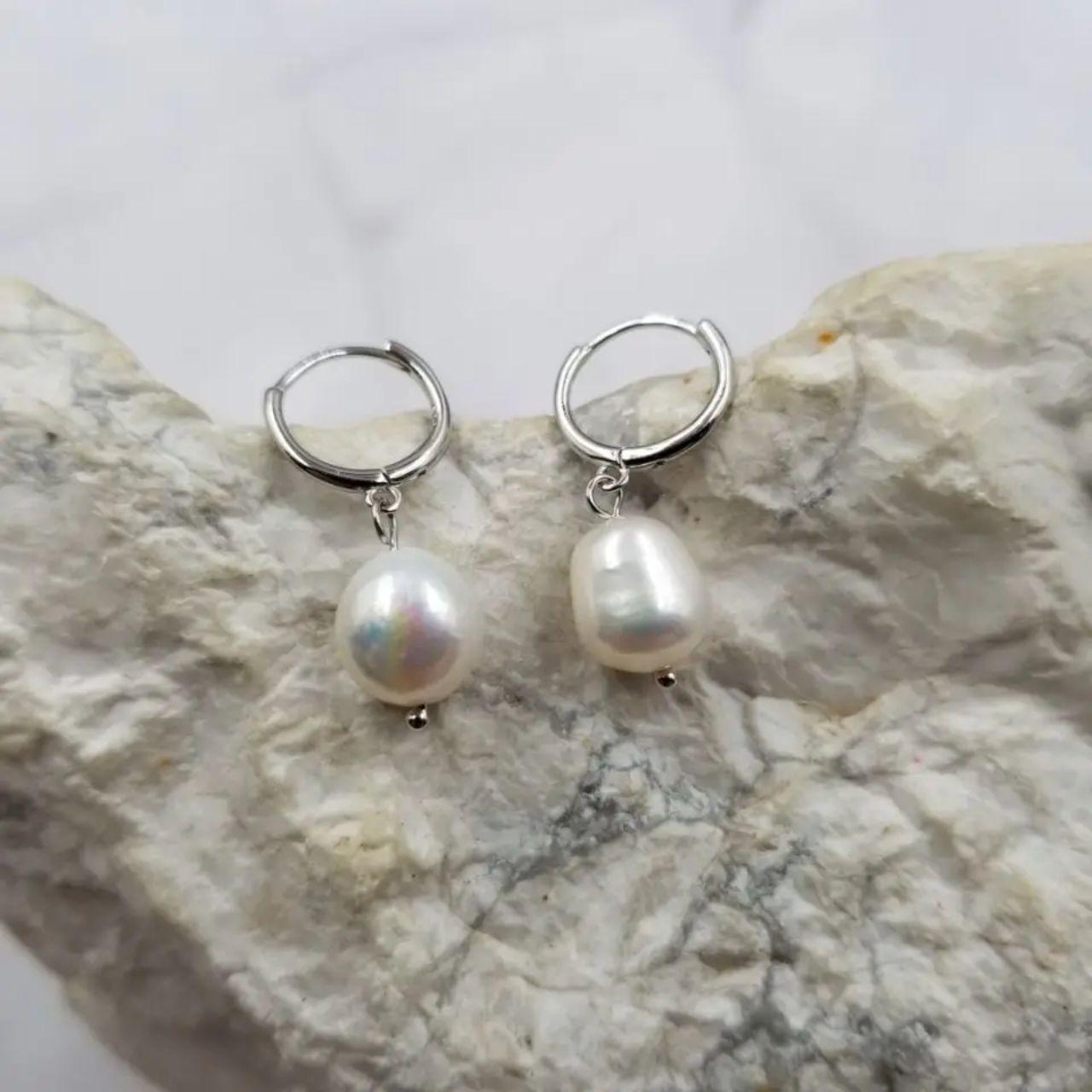 Vintage Carla Sterling Silver Shell Door Knocker Post Earrings 1 Inch - View 7