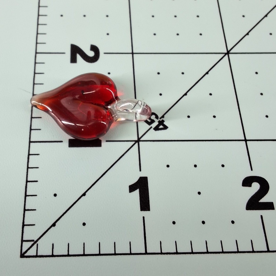 Ruby Red Lampwork Glass Heart Pendant and Drop Earrings Jewelry Set Artisan - View 3