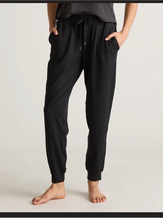 Quince Flowknit Mid-Rise Jogger Black Recycled Polyester Spandex ZJGS01 Womens S - View 11