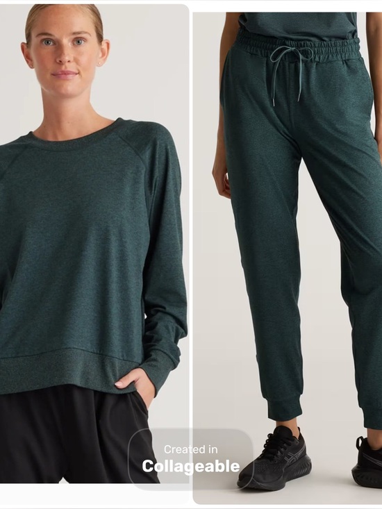Quince Flowknit Mid-Rise Jogger Black Recycled Polyester Spandex ZJGS01 Womens S - View 16