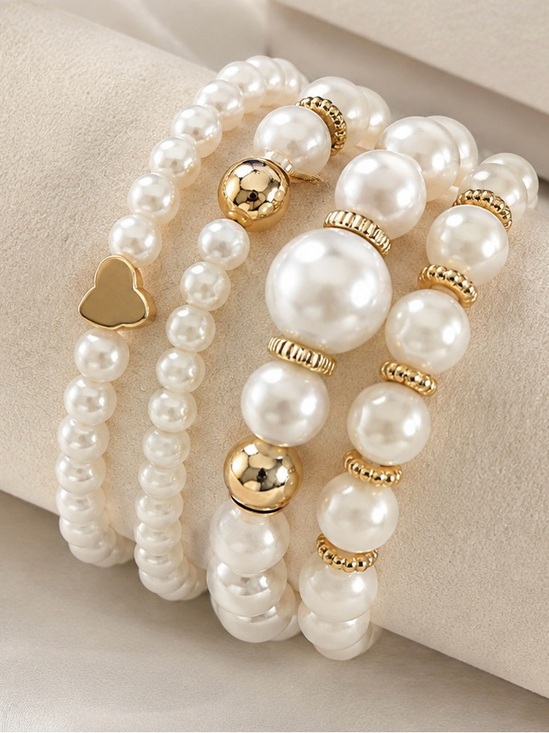 Lustrous Lavender Grey Freshwater Pearl Stretch Beaded Bracelet - View 14