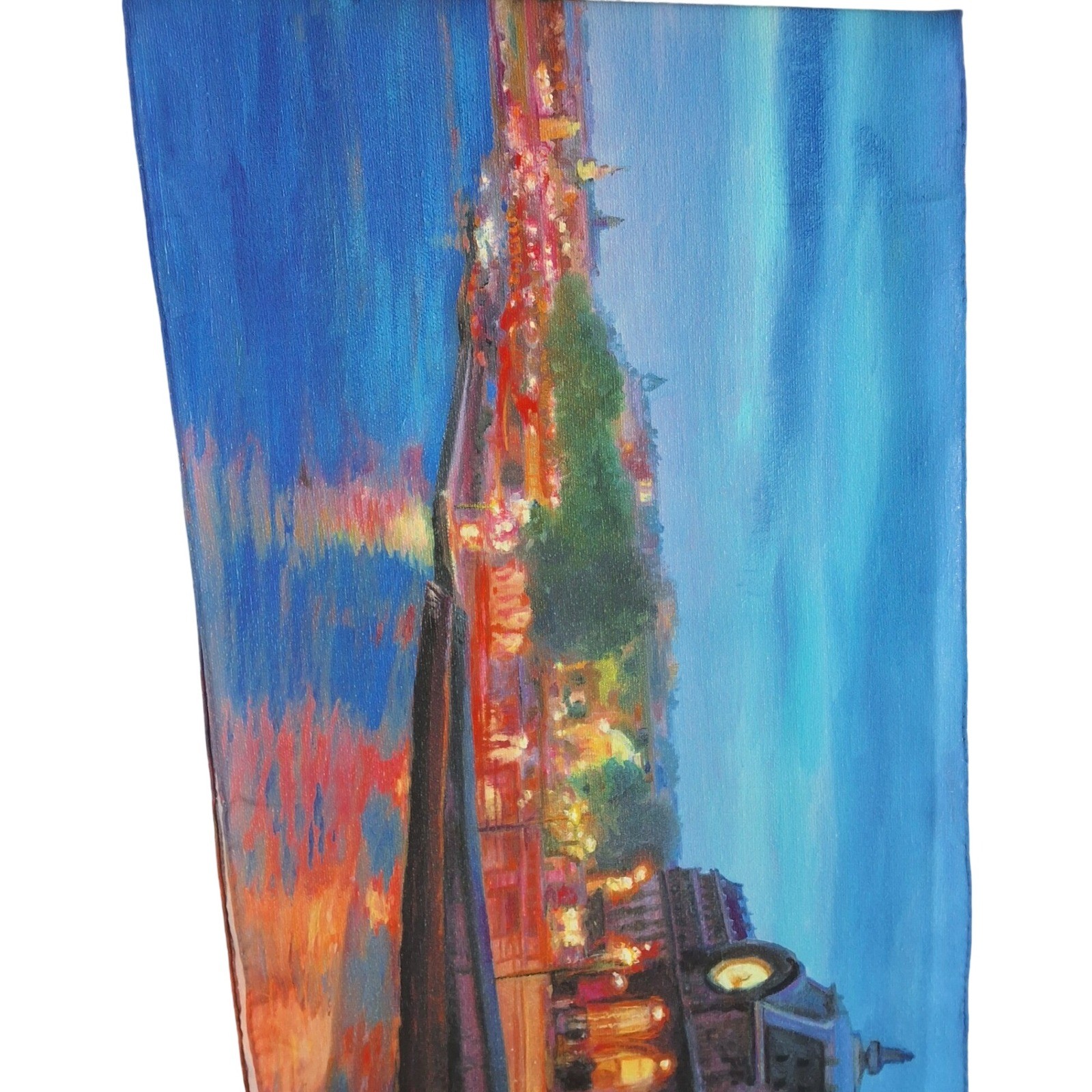 Deborah Haeffele 2014 Silk Scarf Cityscape Impressionist Art Print Multicolor - View 7