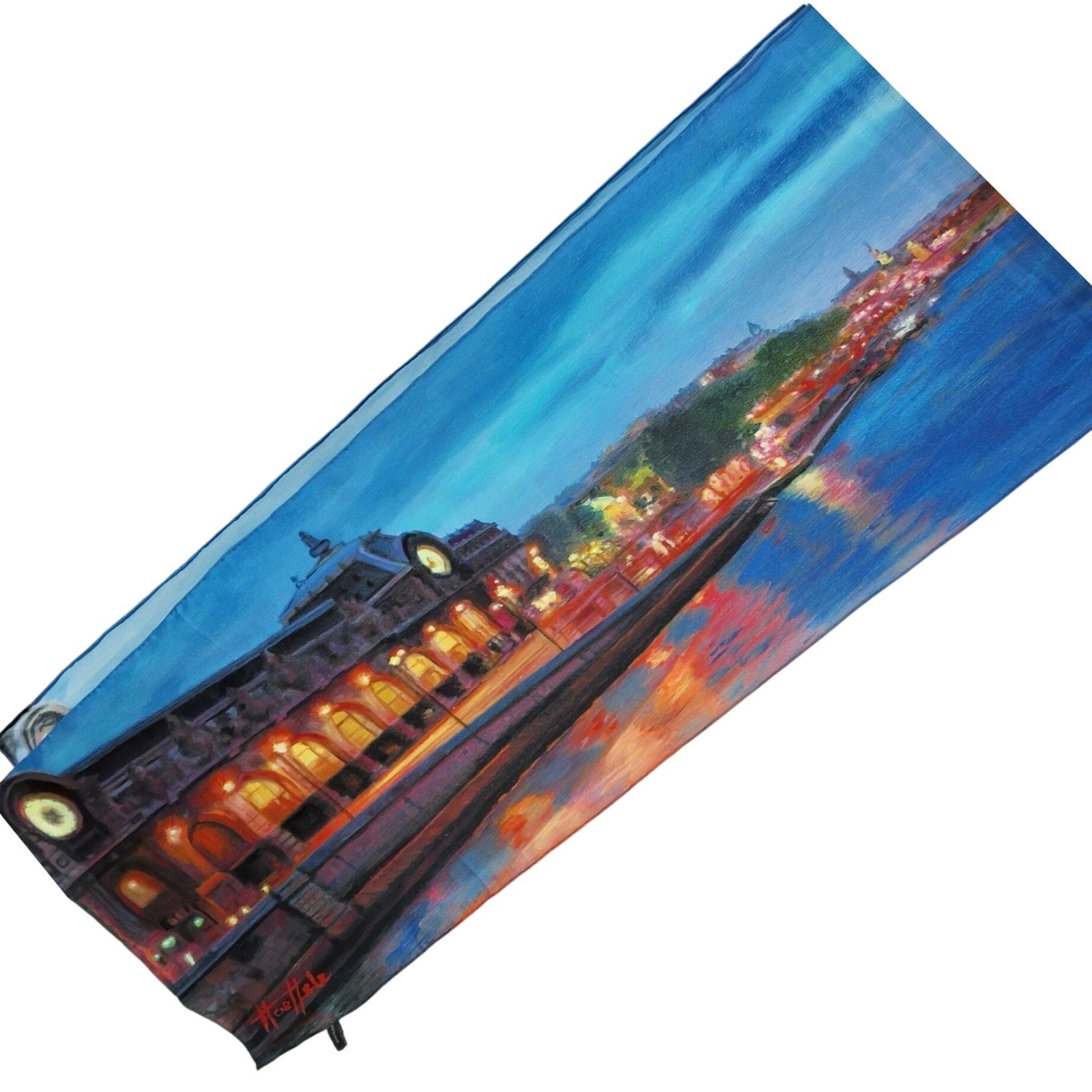 Deborah Haeffele 2014 Silk Scarf Cityscape Impressionist Art Print Multicolor - View 8