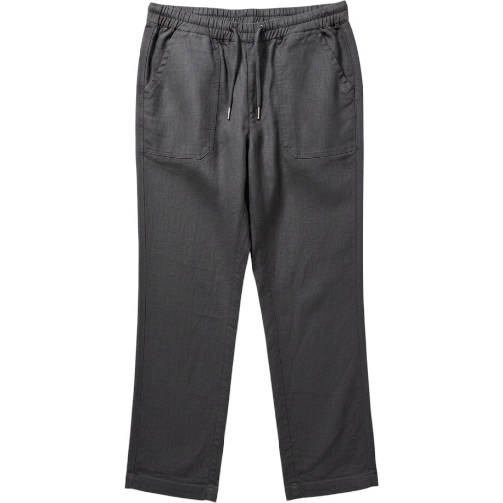 Quince Cotton Linen Twill Straight Leg Pants Charcoal Grey Size S