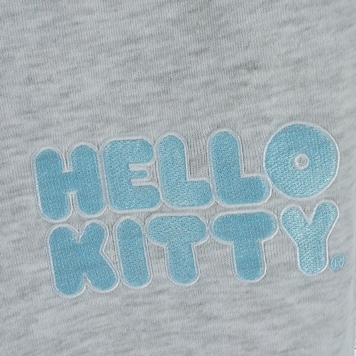 Hello Kitty Heather Grey Graphic Jogger Sweatpants Sanrio Blue Bows Medium - View 4
