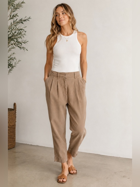 Quince Cotton Linen Twill Straight Leg Pants Charcoal Grey Size S - View 12