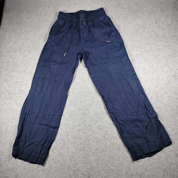 Quince Cotton Linen Twill Straight Leg Pants Charcoal Grey Size S - View 18