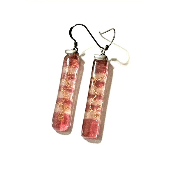 Ruby Red Lampwork Glass Heart Pendant and Drop Earrings Jewelry Set Artisan - View 13