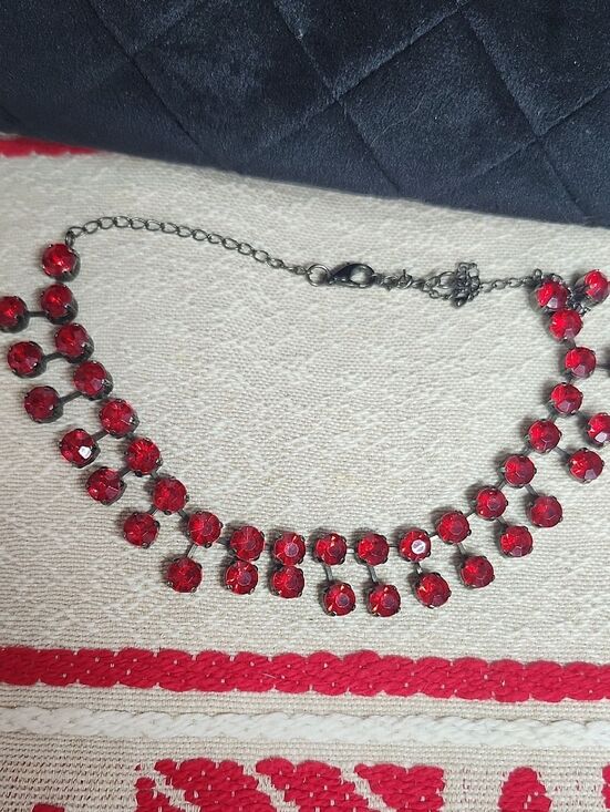 Ruby Red Lampwork Glass Heart Pendant and Drop Earrings Jewelry Set Artisan - View 19