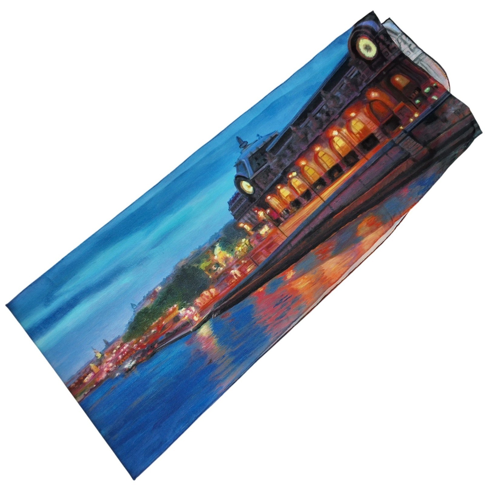 Deborah Haeffele 2014 Silk Scarf Cityscape Impressionist Art Print Multicolor