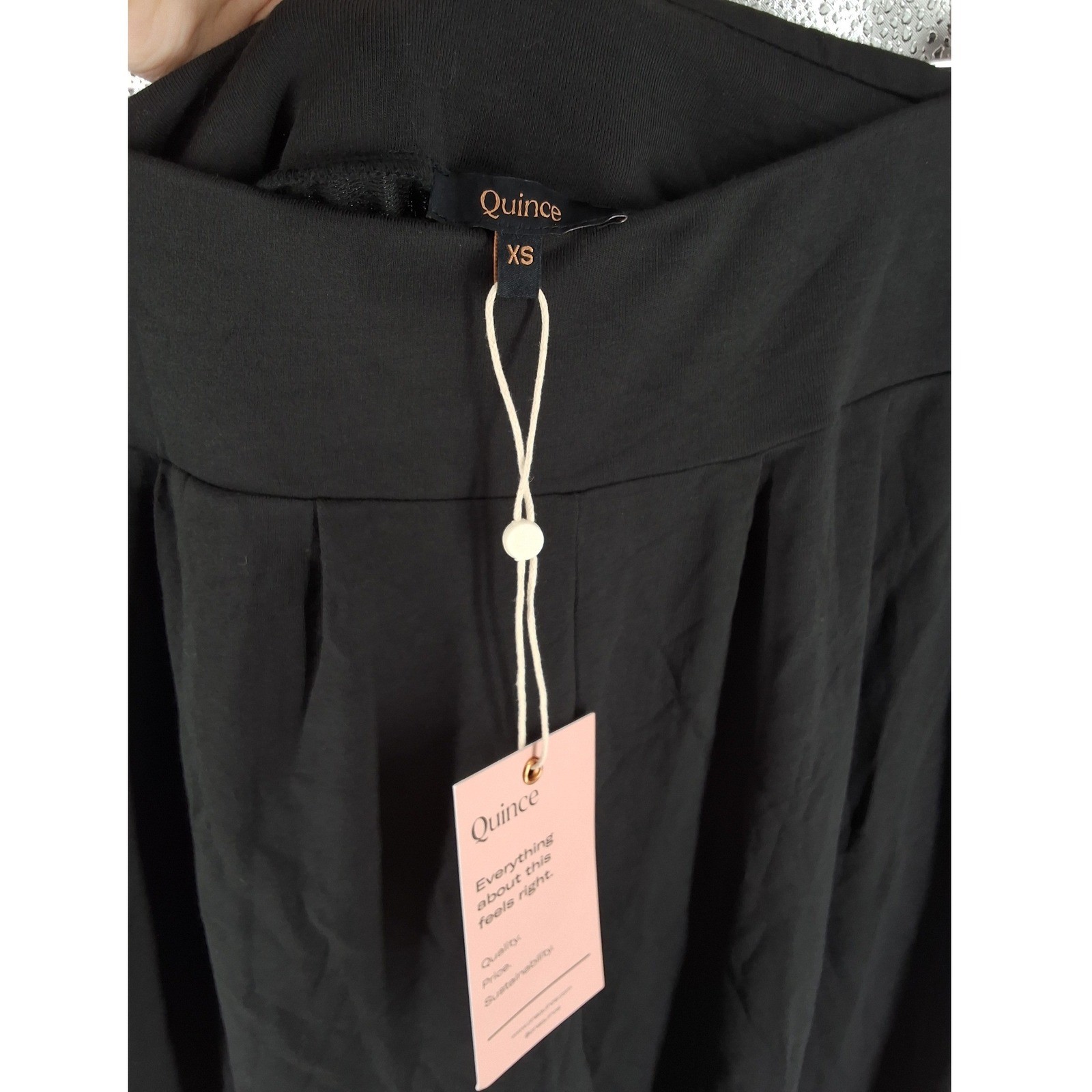 Quince Ultra-Soft Modal Pleated Tapered Pants Black XS NWT JDA01 SP/23