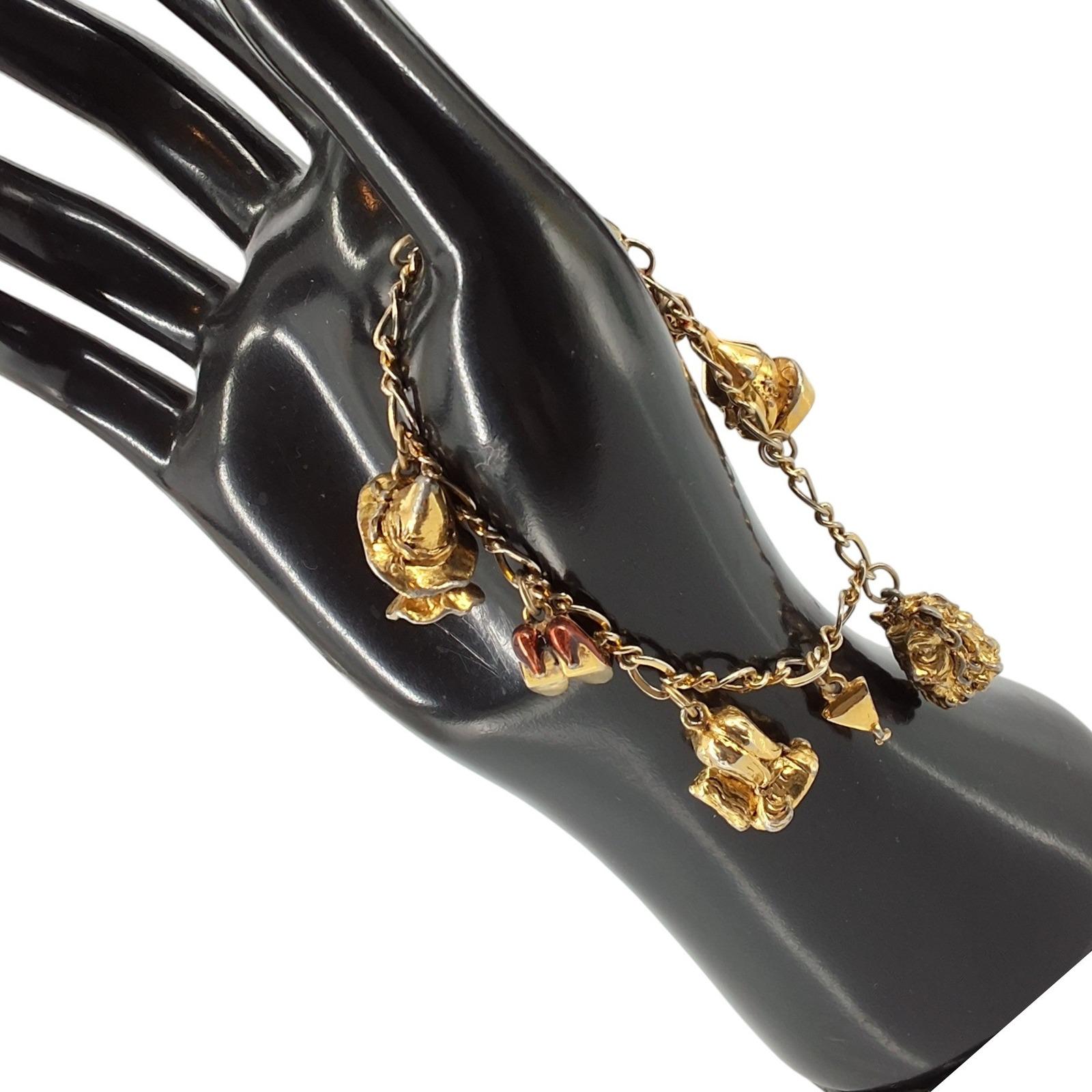 TMOTEC Wizard of Oz Charm Bracelet Gold Tone Character Figures Ruby Slippers - View 4