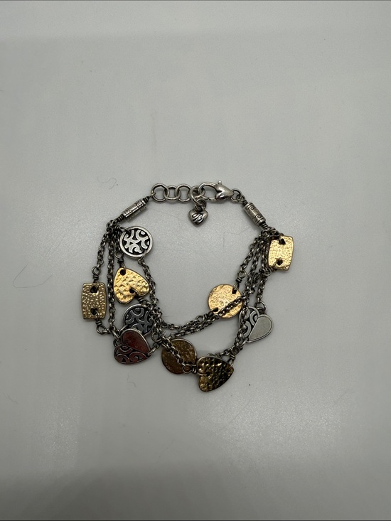 Brighton Black Braided Leather Heart Charm Bracelet Silver Tone Scrollwork - View 18