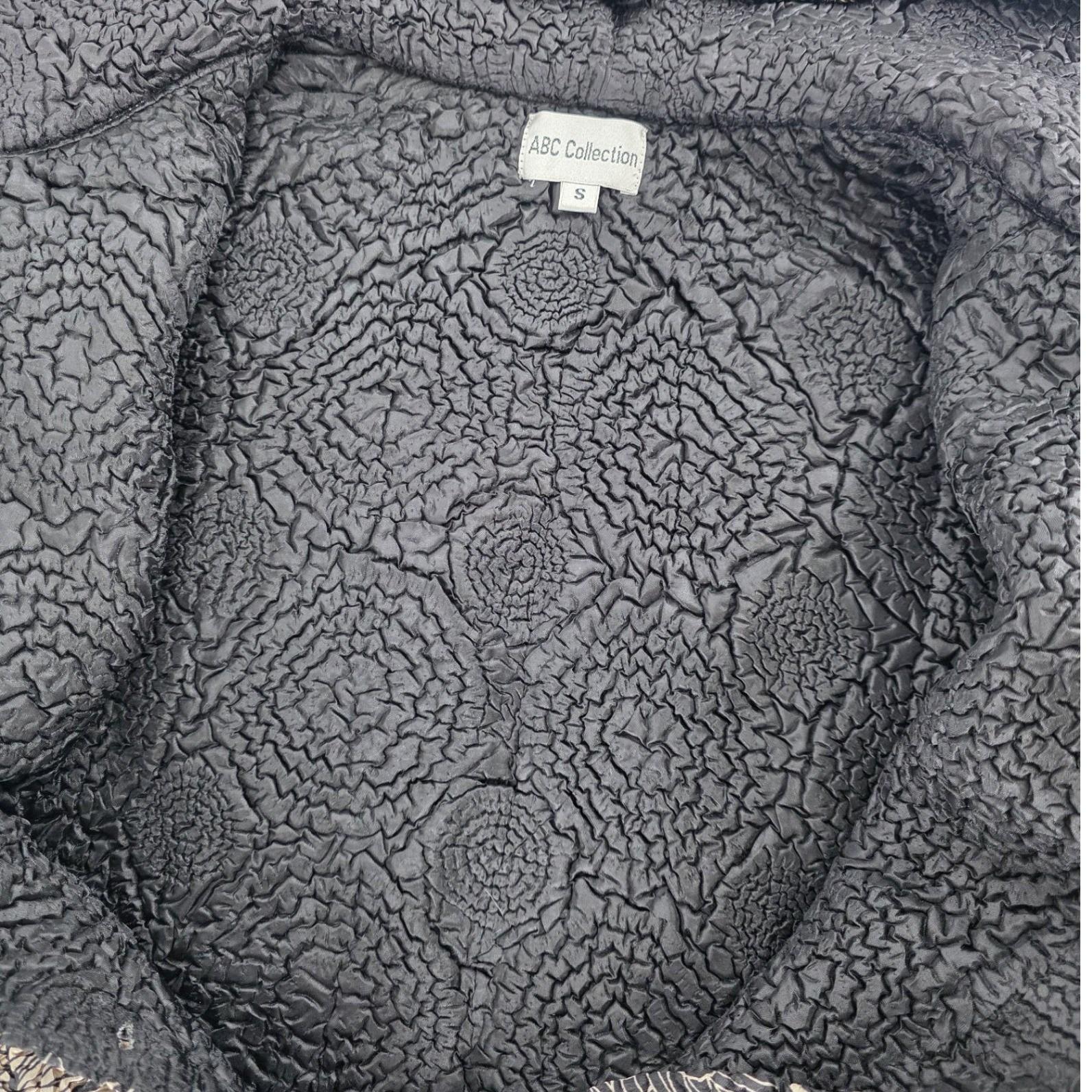 ABC Collection Asian-Inspired Chrysanthemum Black Texture Hooded Coat Jacket S - View 6