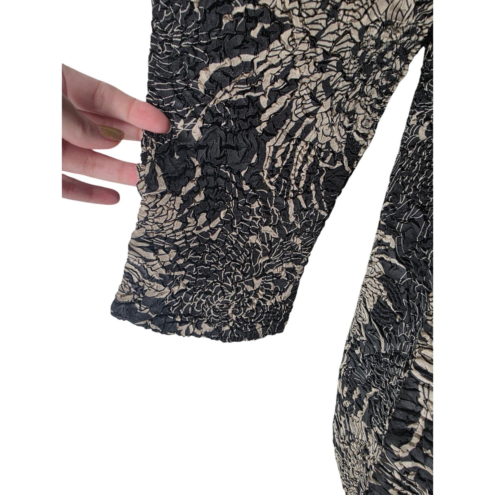ABC Collection Asian-Inspired Chrysanthemum Black Texture Hooded Coat Jacket S - View 13