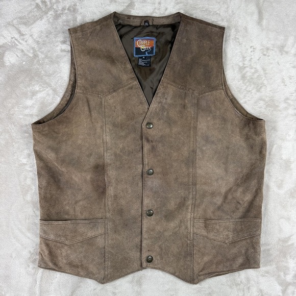 Cripple Creek Mens Brown Genuine Leather Western Cowboy Vest ML3061A Large - View 15
