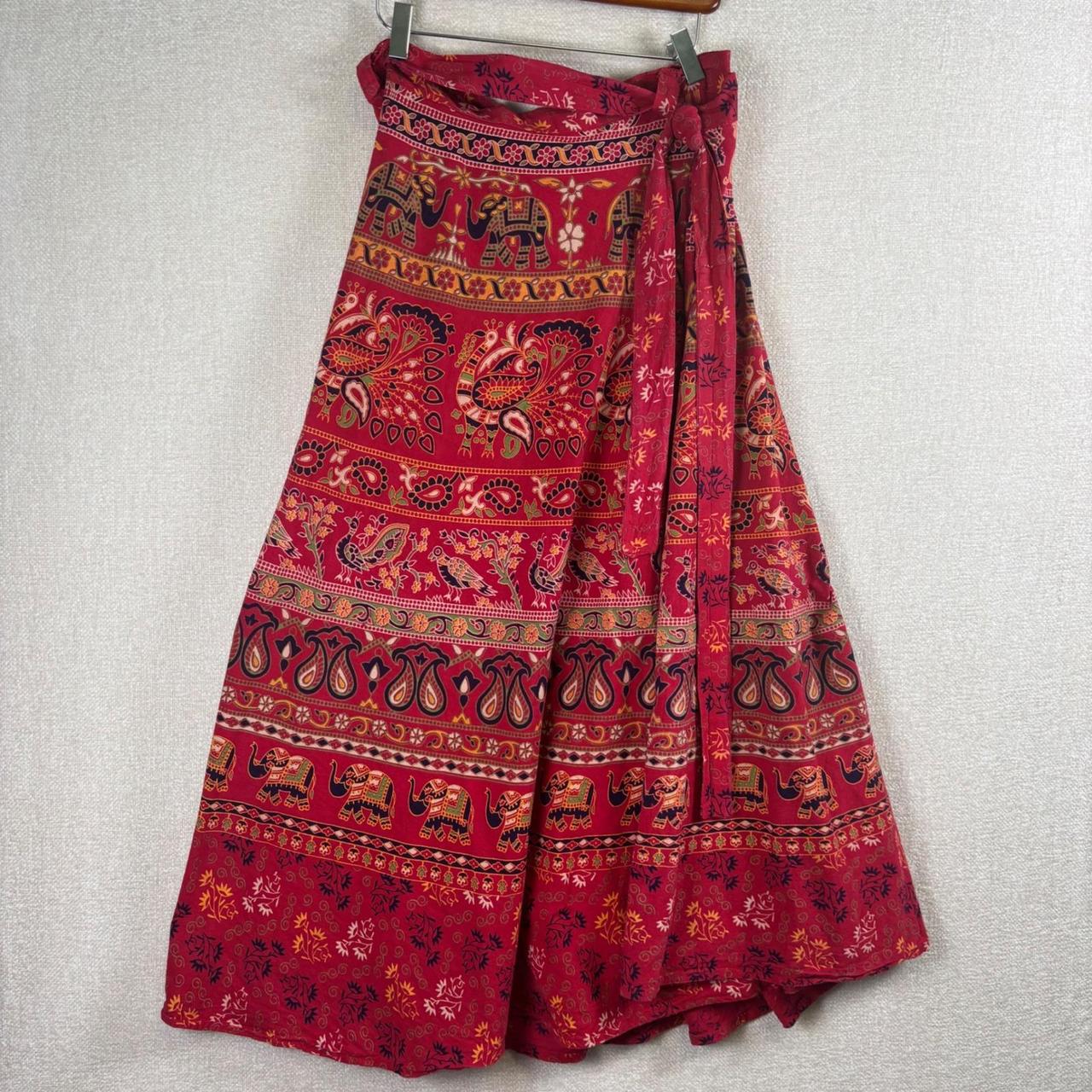 24 Karat Cotton Broomstick Maxi Skirt Batik Floral Paisley Boho Free Size - View 8