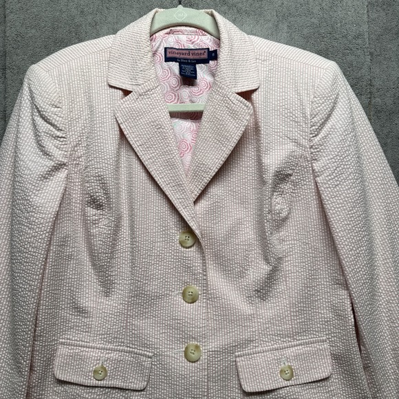 Vineyard Vines Womens Burnt Orange Corduroy Blazer Jacket Whale Lining Size 12 - View 22