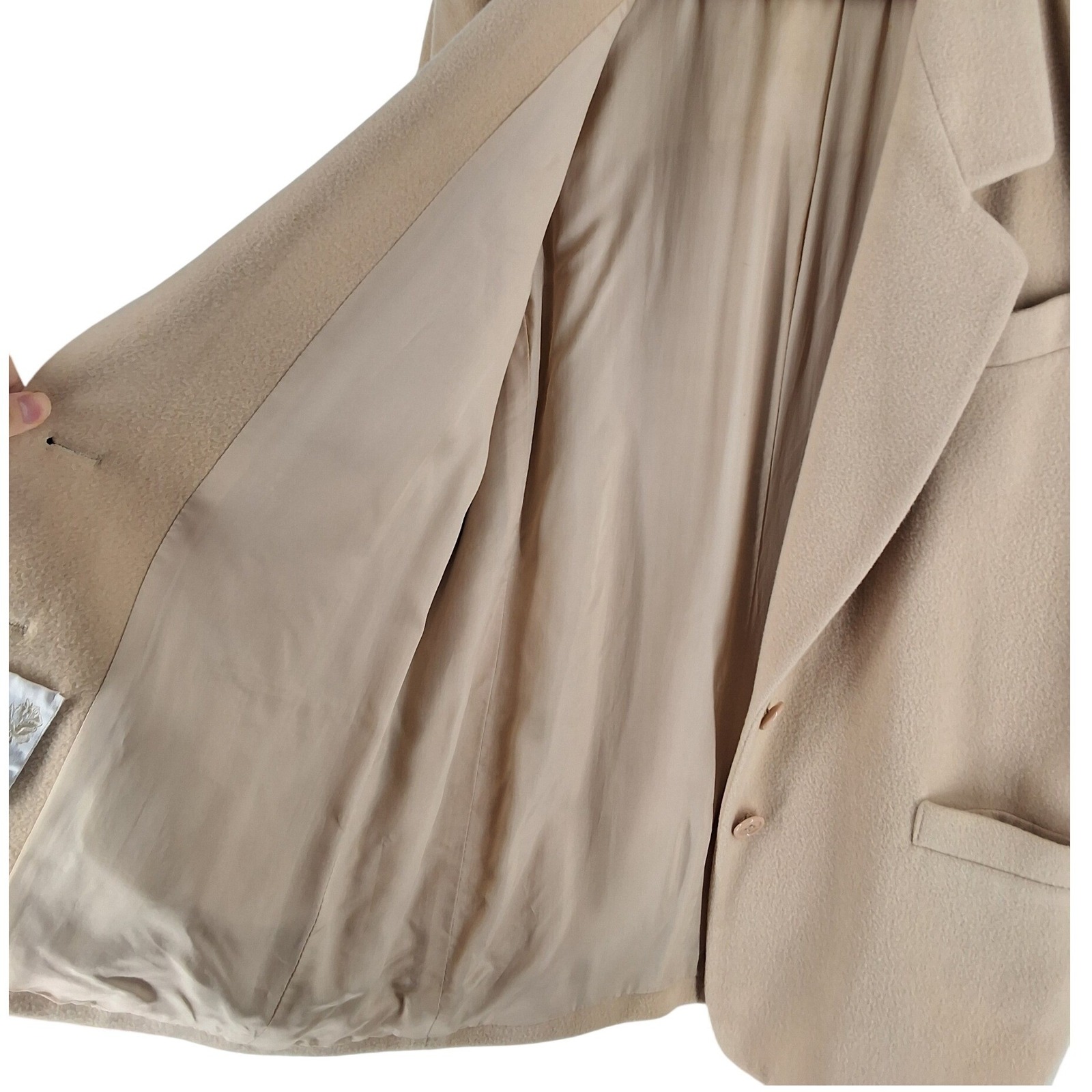 Vintage I. Magnin 100% Cashmere Blazer Beige Union Made USA Medium - View 3