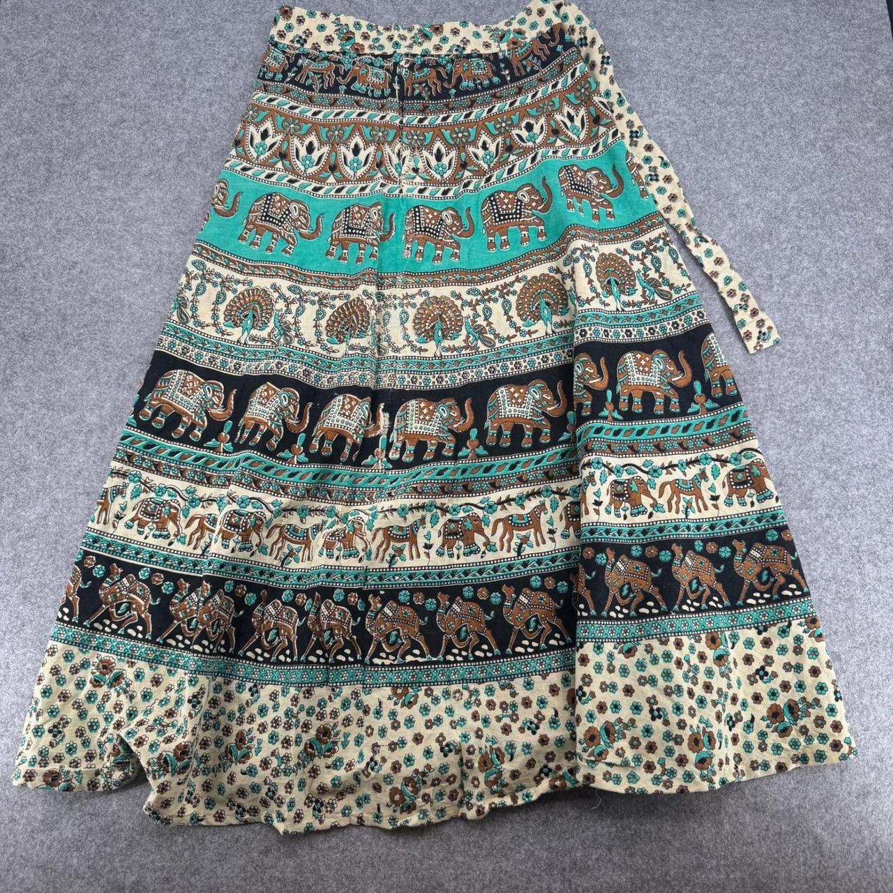 24 Karat Cotton Broomstick Maxi Skirt Batik Floral Paisley Boho Free Size - View 11