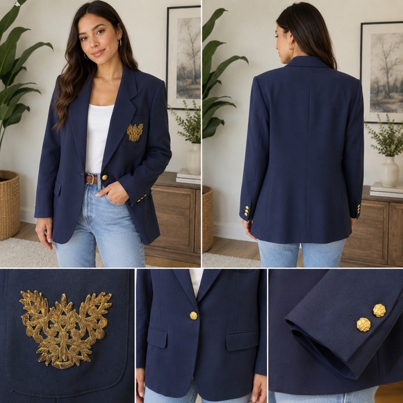 Escada by Margaretha Ley Vintage Wool Cashmere Double Breasted Blazer 40 - View 11
