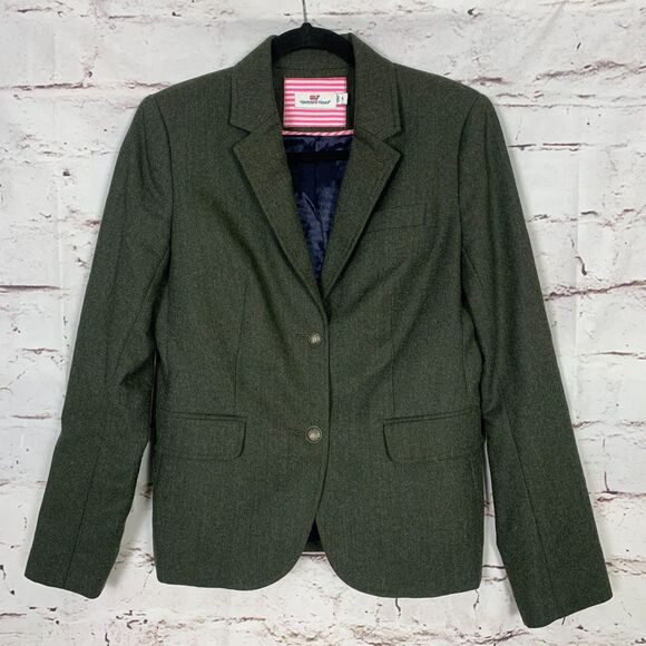 Vineyard Vines Womens Burnt Orange Corduroy Blazer Jacket Whale Lining Size 12 - View 9