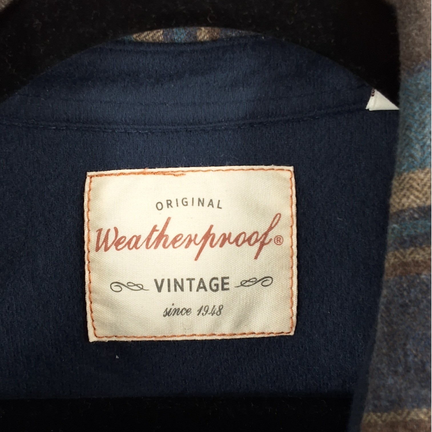 Weatherproof Vintage Mens Blue Brown Plaid Fleece Lined Flannel Shacket L - View 3