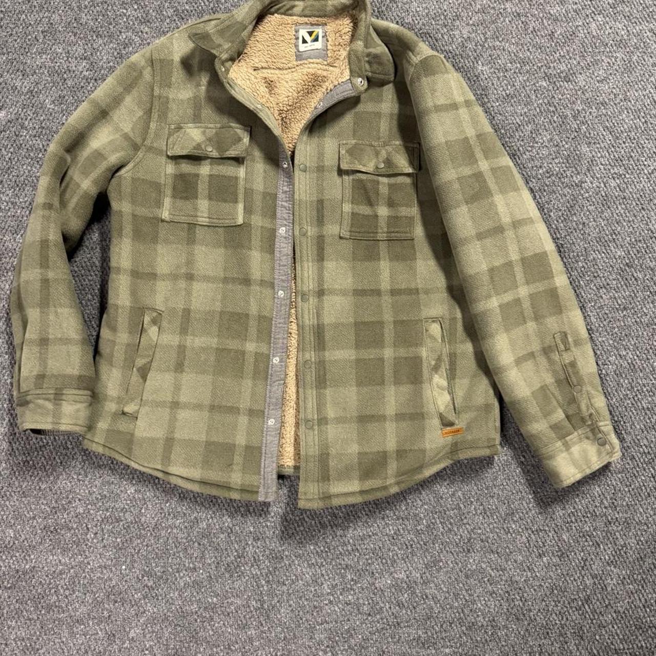 Weatherproof Vintage Mens Blue Brown Plaid Fleece Lined Flannel Shacket L - View 12