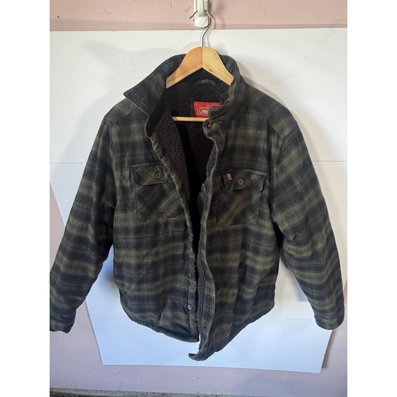 Weatherproof Vintage Mens Blue Brown Plaid Fleece Lined Flannel Shacket L - View 14