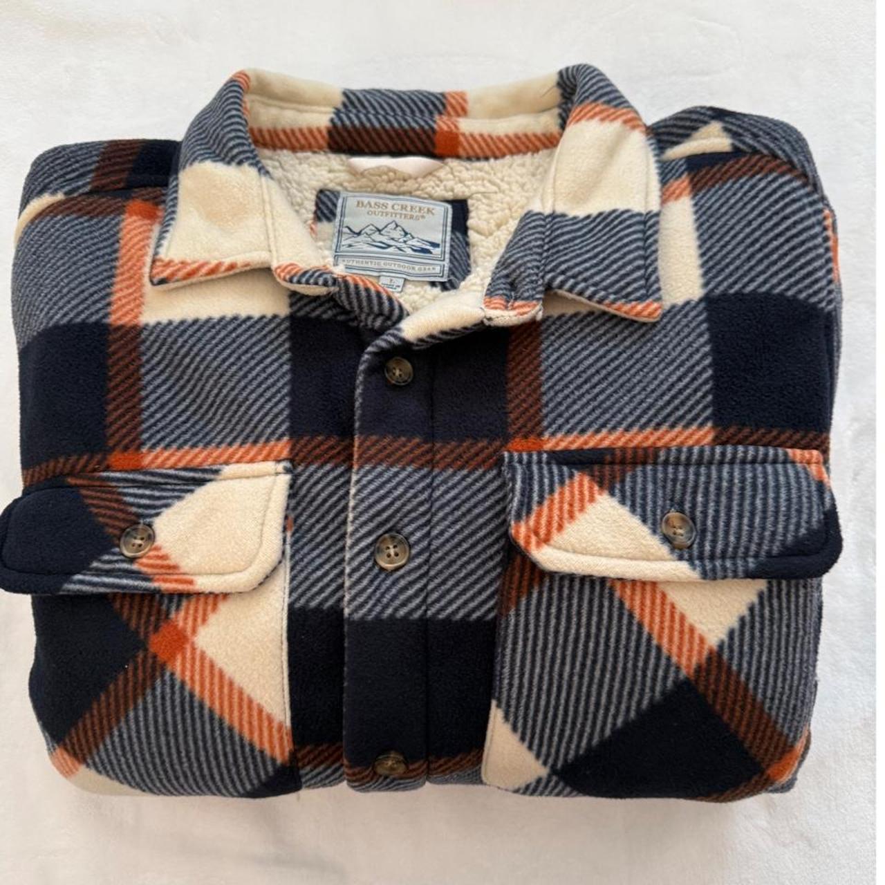 Weatherproof Vintage Mens Blue Brown Plaid Fleece Lined Flannel Shacket L - View 15