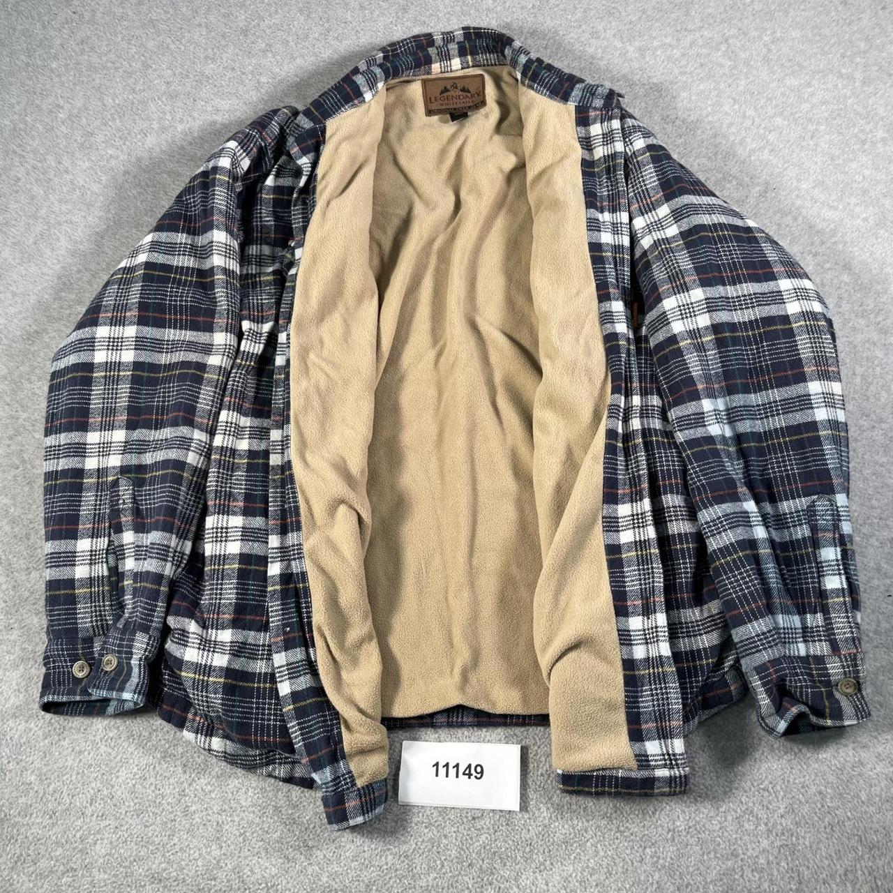 Weatherproof Vintage Mens Blue Brown Plaid Fleece Lined Flannel Shacket L - View 18